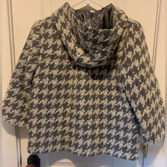 Anthro Houndstooth Cropped Hooded Jacket - Picture 2 of 4